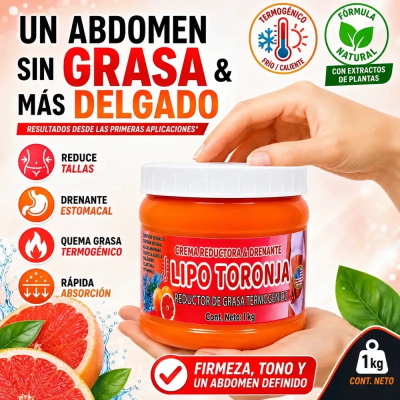 Crema Reductora Toronja Lipopanza Termogenetica 1 Kg Relingo Toronja