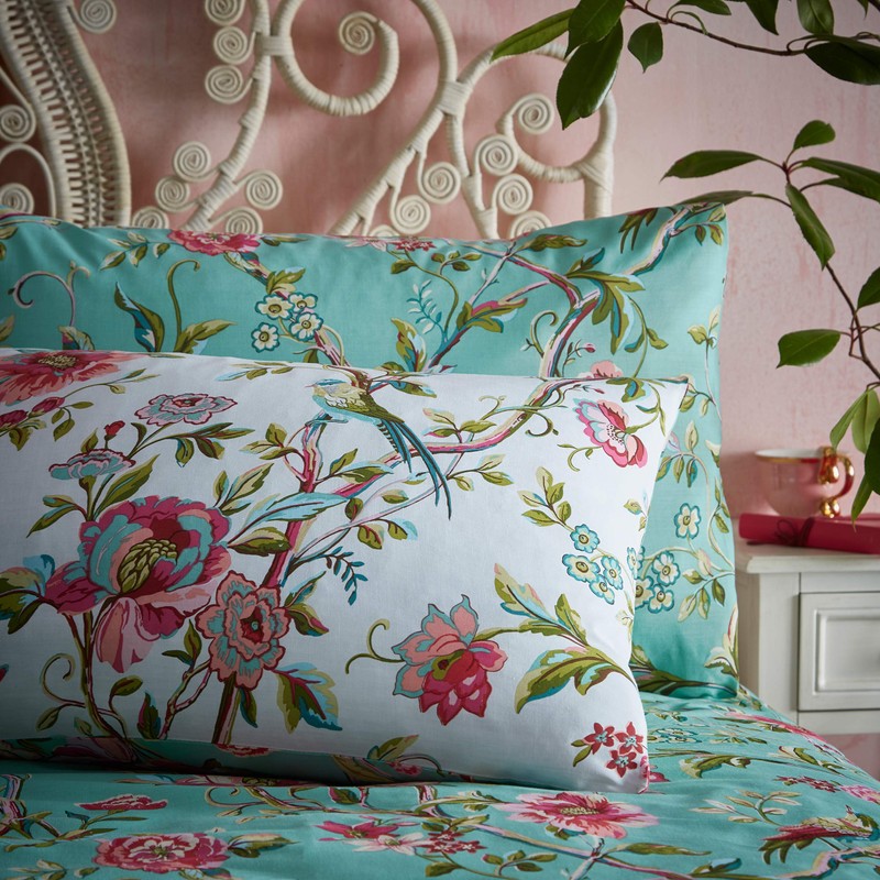 furn. Vintage Chinoiserie Duvet Cover and Pillowcase Set, Jade, Single