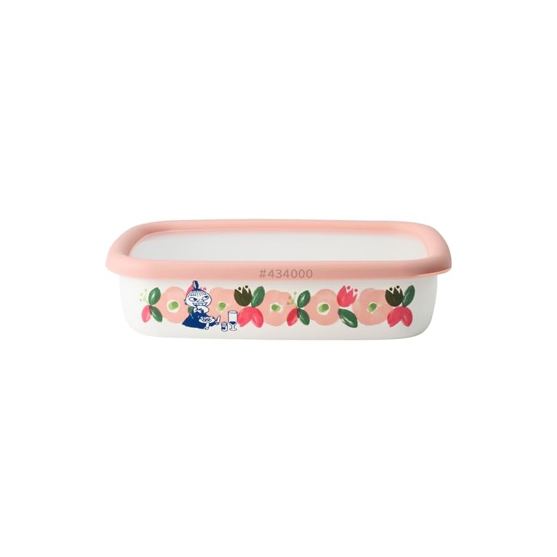 Fuji Enamel Moomin Flower Garden Shallow Square Container M