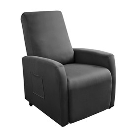 Btstil 4 Pieces Recliner Chair Cover, All-Inclusive Stretch Armchair Covers with 2 Side Pockets, 1 Seat Recliner Sofa Slipcovers, Waterproof, Washable for Living Room Bedroom (Dark-grey)