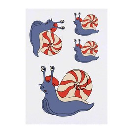 Azeeda 4 x 'blaue Schnecke' Temporäre Tattoos - Wasserfest, Hautfreundlich & Ungiftig · Transfers in Verschiedenen Größen (TO00058682)