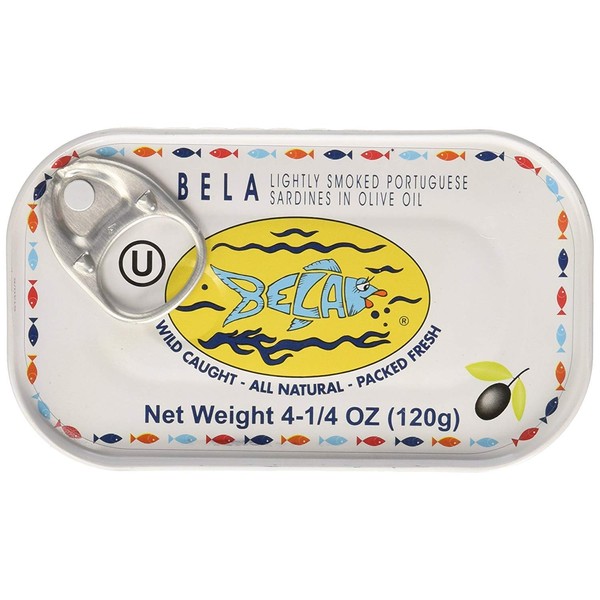 Bela-Olhao Lightly Smoked Sardines in Olive Oil, 4.25 Ounce -- 12 per case