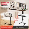 Okin Overbed Bedside Table with Wheels, Adjustable Medical Tilt Top