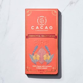 Single-Origin Ceremonial Cacao | Fire Blend: 100% ceremonial-grade cacao with turmeric and black pepper (3.53 oz)