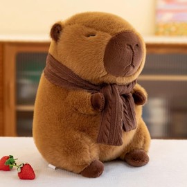 champracer Capybara Plush Toy, Cute Capybara Plush Toy with Scarf, Kawaii Plush Toy, Cuddly Tie for Children, Capybara Plush Dolls, Gift for Children's Birthday Parties (25 cm, Capybara)