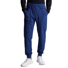 Cherokee Men's Mid Rise Pull-on Jogger Scrubs Pant, Navy
