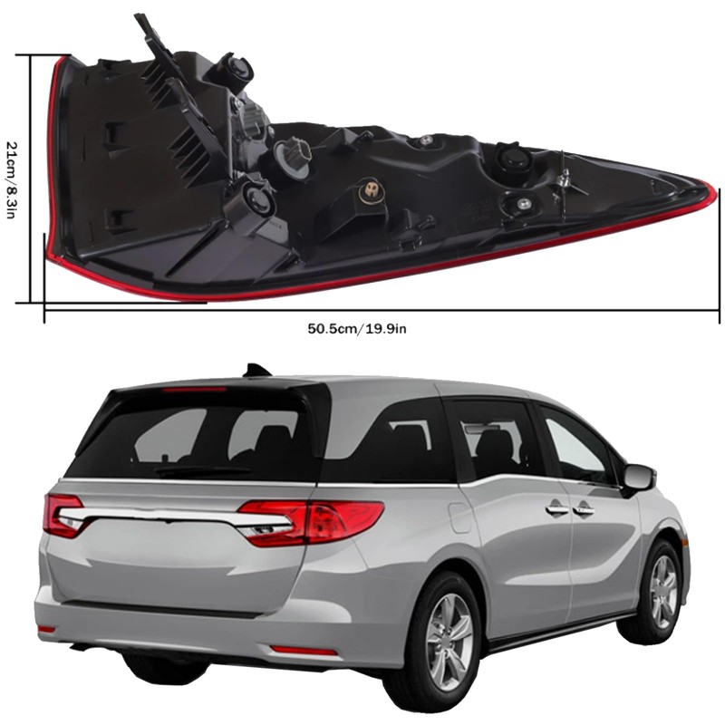 SUPAPRO Rear Bumper Taillights Suitable Fit for 2018-2024 Honda Odyssey