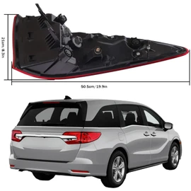 SUPAPRO Rear Bumper Taillights Suitable Fit for 2018-2024 Honda Odyssey RH Replacement OE Model Red Brake Lamps with Bulb and Wiring Harness Kit