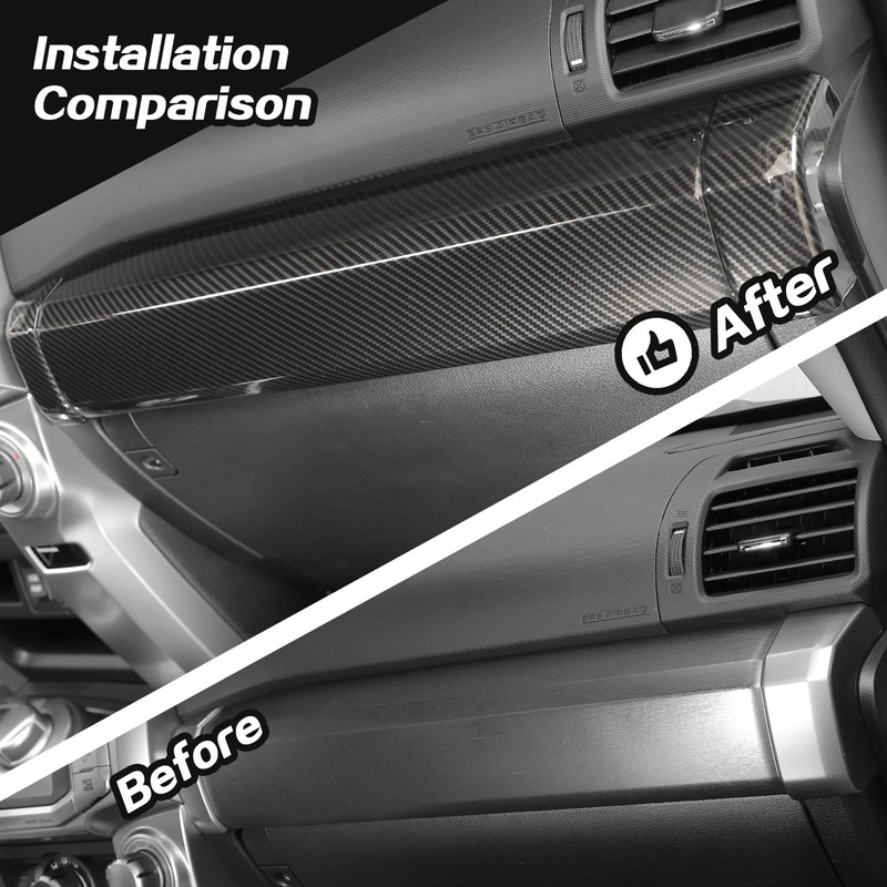 JeCar 3pcs Carbon Fiber Dash Cover Trim Interior Accessories for
