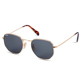 Dikley Small Square Sunglasses for Men Women 100% UV400 Protection Polygon Glass Lens Metal Frame Retro Shade Glasses