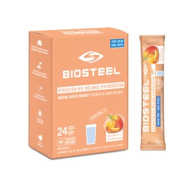 BioSteel Hydration Mix, Great Tasting Hydration with Zero Sugar, and No Artificial Flavours or Preservatives, Peach Mango Flavour, 24 Single Serving Packets
