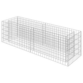 Gabion Raised Bed Silver Galvanized Steel 70.9 x 19.7 x 19.7 in, Gardening, Pots & Planters, 143559