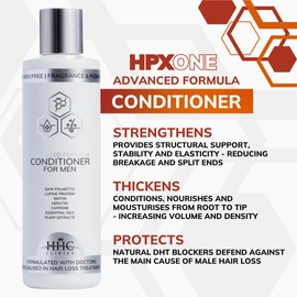 HPX ONE Anti Hair Loss Conditioner for Men - DHT Blockers: Saw Palmetto & Lupine Protein + Biotin, Keratin, Caffeine, Essential Oils & Plant Extracts - Strengthen, Thicken & Protect (250ml)