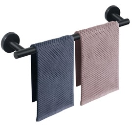 NearMoon Bath Towel Bar, Thicken Stainless Steel Shower Towel Rack Holder Wall Mounted for Bathroom, 24-lnch Overall Length-21-lnch Usable Hanging Space (1 Pack, Matte Black)