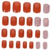 WOONEKY 1set Delicate Pumpkin Short Press Nails Detachable Decorative False