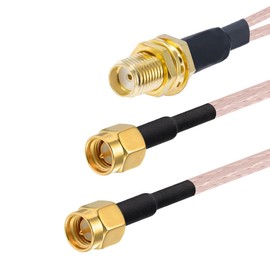 POBADY SMA Splitter Cable SMA Female to SMA Dual Male Connector Coaxial Cable 3 Way Splitter V-Type RG316 6"/15CM for 2G 3G 4G LTE Antenna Router Gateway Modem MiFi Mobile Hotspot