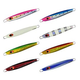 Ocean Brave [True Solid] Lure, Compact Silhouette, Metal Jig Set for Salts (Type B, Set of 8, 40g (No Hook))