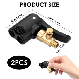 Reifenaufblasadapter, 2er Set Messingadapter 7,8mm für Luftkompressor Auto Fahrrad Motorrad, Universelles Ventilverschluss-Schnellanschluss, Freihändig, Anti-Leck, Entlüftbar, Langlebig