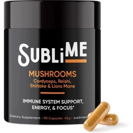 Sublime Mushrooms Cordyceps, Reishi, Shiitake, & Lions Mane, Immune System Su...