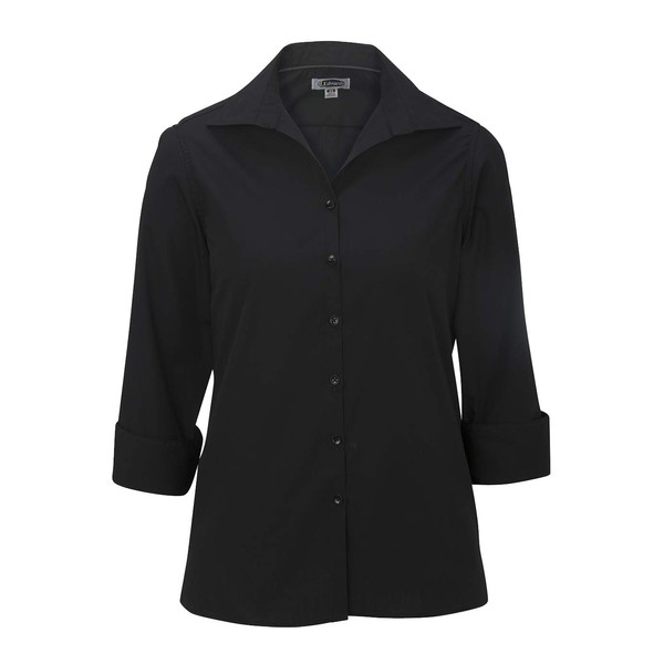 Edwards Ladies' Lightweight Open Neck POPLIN Blouse 3/4 Sleeve Medium