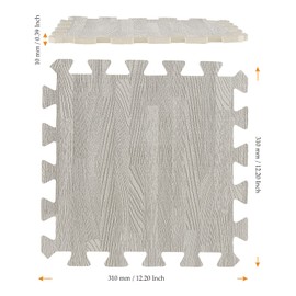 MUKCHAP 16 Pieces 30 x 30cm Interlocking Foam Floor Mats, 1cm Thick Interlocking Floor Tiles with Borders, Foam Mats for Home Garage