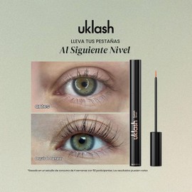UKLASH Suero para el crecimiento de pestañas para lograr pestañas más largas y abundantes - 3 ml. Fórmula clínicamente probada para lograr pestañas y extensiones naturalmente más largas.