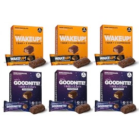 WAKE UP! + GOODNITE! VALUE PACK – 6 Cartons (36 Bars) – 18 WAKEUP! Bars + 18 GOODNITE Bars – AM/PM Functional Snack Duo – Vegan, Gluten-Free, Kosher – Focus by Day, Rest by Night