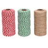 Sunmns 3 Rolls Christmas Cotton Twine and Natural Jute String