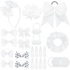 Radsocken 48Pcs Girls School White Hair Accessories Kit White Bow