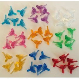 Unbranded 45 VTG CERAMIC CHRISTMAS TREE LIGHTS BIRDS DOVES 9 COLORS MEDIUM BULBS PEGS NOS