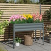 Giantex Raised Garden Bed with Legs, 46”x24”x32” Galvanized Steel Planter