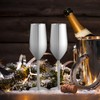 FOOLS ALIBAI 2 Pack Stainless Steel Champagne Glasses, 8oz Stemmed