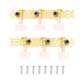 Alomejor Guitar Tuners 3L + 3R Enclosed Gold Machine Head Tuners Replacement Parts for Acoustic Guitars