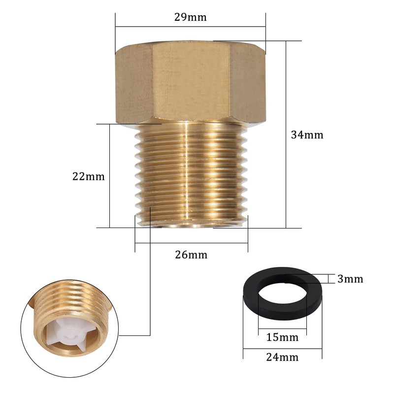 Pack of 2 Check Valves 3/4 Inch DN20 Brass Backflow