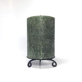 Hunter Green Unscented Rustic Textured Pillar Candle - Choose Size - Handmade
