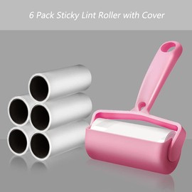 Lint Rollers Pet Hair Extra Stick Lint Remover, Pet Hair Removal Brush, PetLovers Extra Sticky,for Sofa, Bed,Carpet and More, Dog and Cat Lint Remover,1Roller + 6Refills