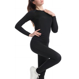 HovSiyla 3 Pack Women's Athletic Compression Long Sleeve Workout Tops Quick Dry Gym Running Yoga Shirts Black XL