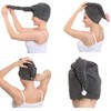 ZOLLNER Microfibre Hair Turban Set of 2 Grey Button Closure