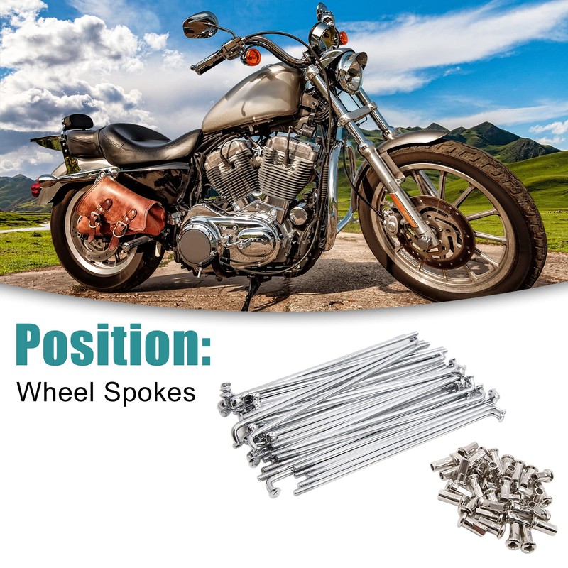 ACROPIX Motorcycle Wheel Spoke Protector with Nipple Metal Rim Cover