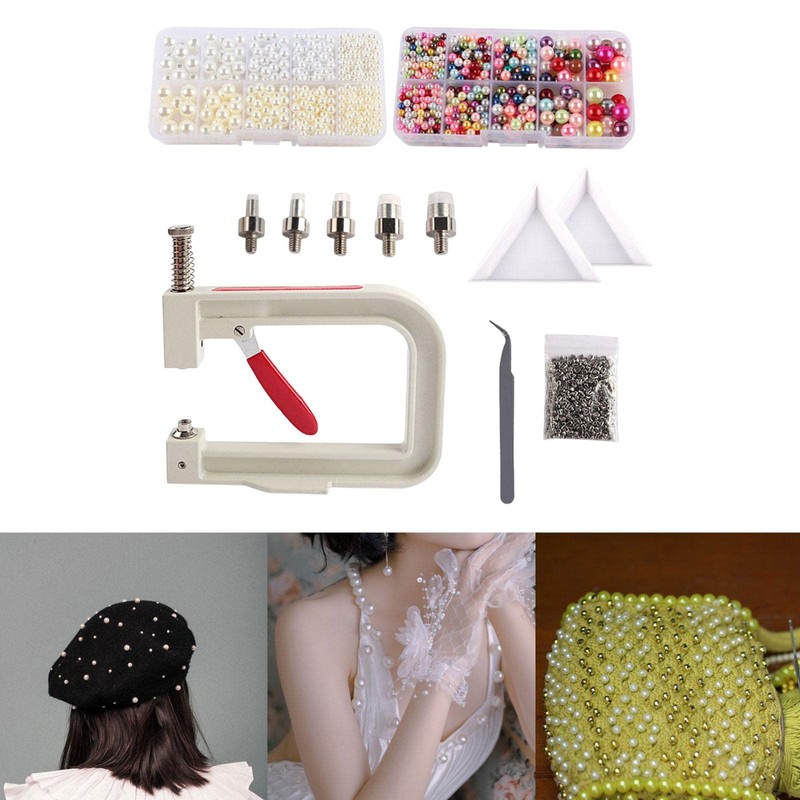 amleso Pearl Setting Machine Hand Press Pearl Setting Tool Bead