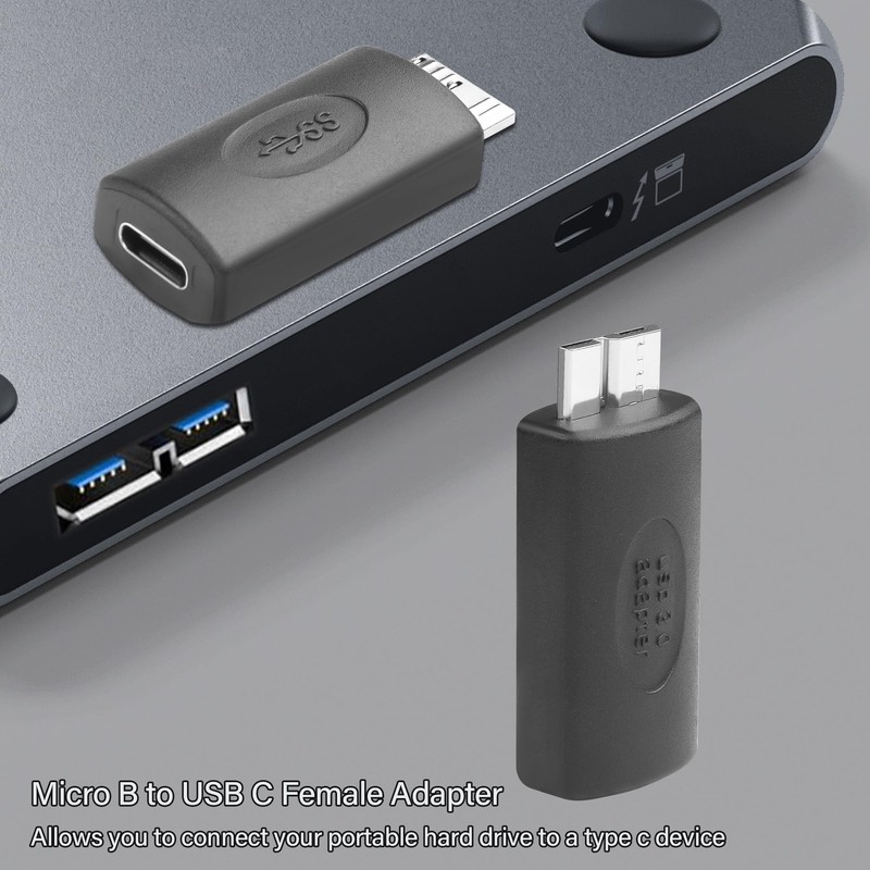 JSADZKJ USB Micro B to USB C Hard Drive Adapter