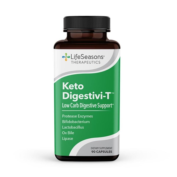 LifeSeasons - Keto Digestivi-T - Pastillas de dieta Keto para apoyo digestión baja en carbohidratos, apoyo natural para hinchazón y molestias digestivas - 90 cápsulas