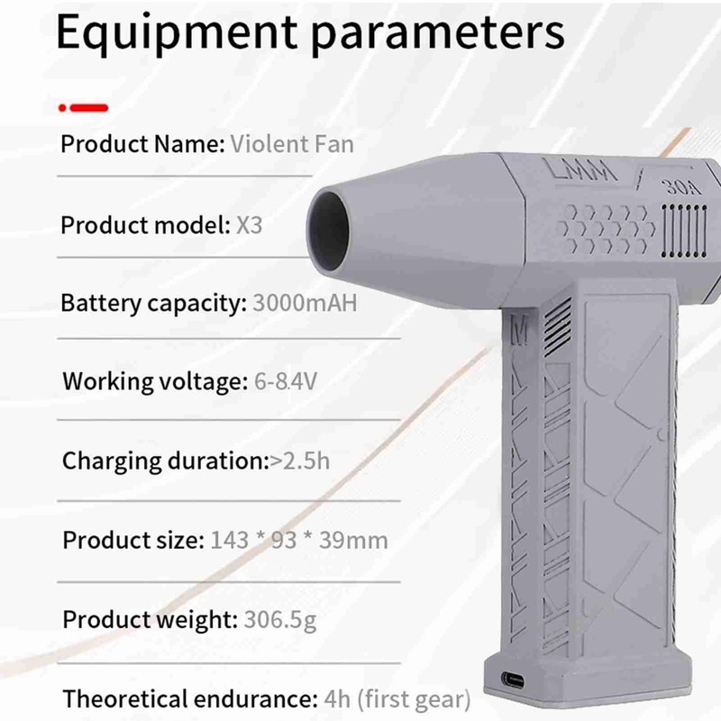 Handheld Brushless Motor Jet Fan 130,000RPM Turbofan 200W High Power