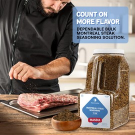 Dependable Food Montreal Steak Seasoning - 7 Lb. Resealable Jug - Non-GMO, Natural, No Additives, Kosher – Premium Blend for Perfectly Seasoned Steaks