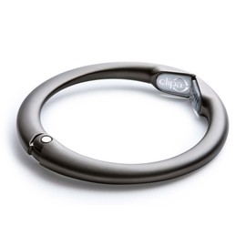Clipa Bag Hanger - Matte Hematite PVD - The Ring That Opens Into a Hook and Hangs in Just 1/2" of Space, Holds 33 lbs., 3 yr. Warranty