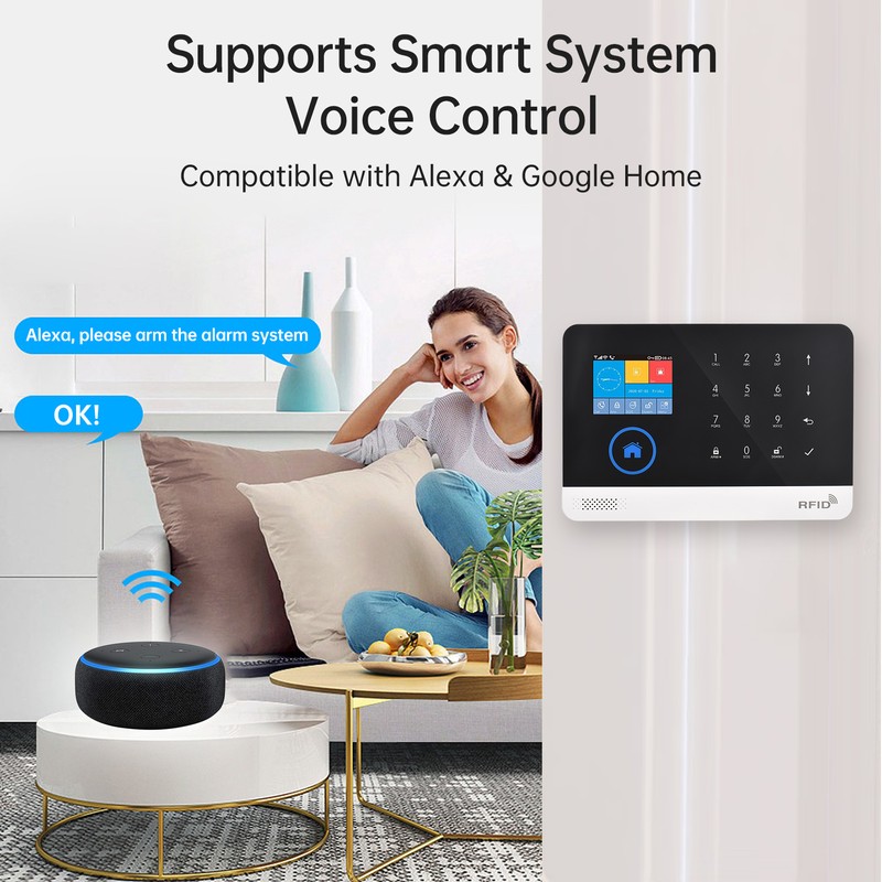 Security Alarm System for House 2.4G WiFi GSM 2.4 inch