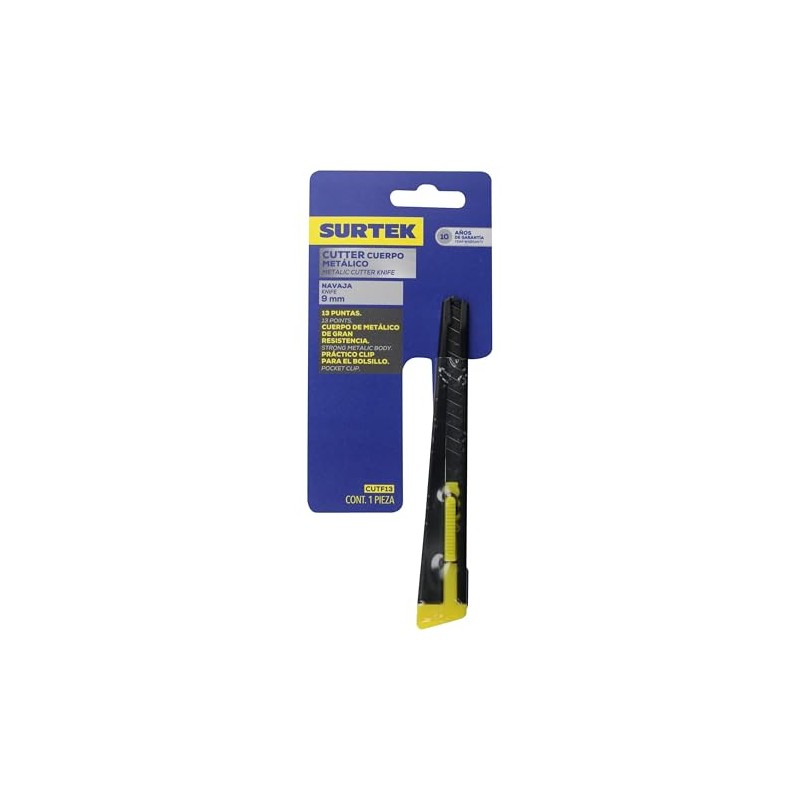 Surtek CUTF13 Cutter con cuerpo metálico de 9 mm, cambio