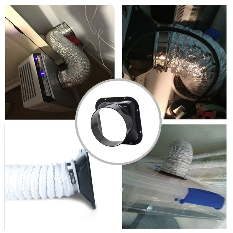 TiCoast Straight Pipe Flange Duct Connector Flange ABS Plastic Ventilation