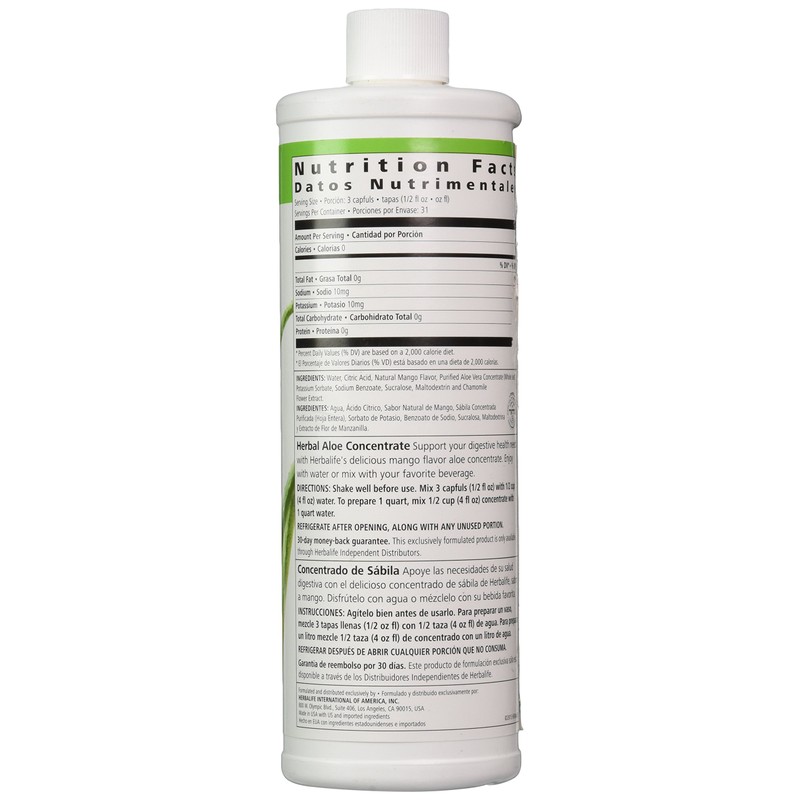 Herbalife Herbal Aloe Drink (Concentrate)16 oz - New Mango Flavor!