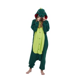 SimZoo Animal Onesie Pajamas for Adults, Animal Cosplay Costume Sleepwear for Men and Women, One Piece Unisex Housewear, Dinosaurs